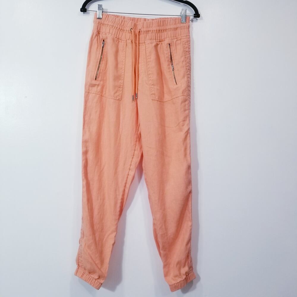 Athleta 100% Linen Orange Jogger Pants